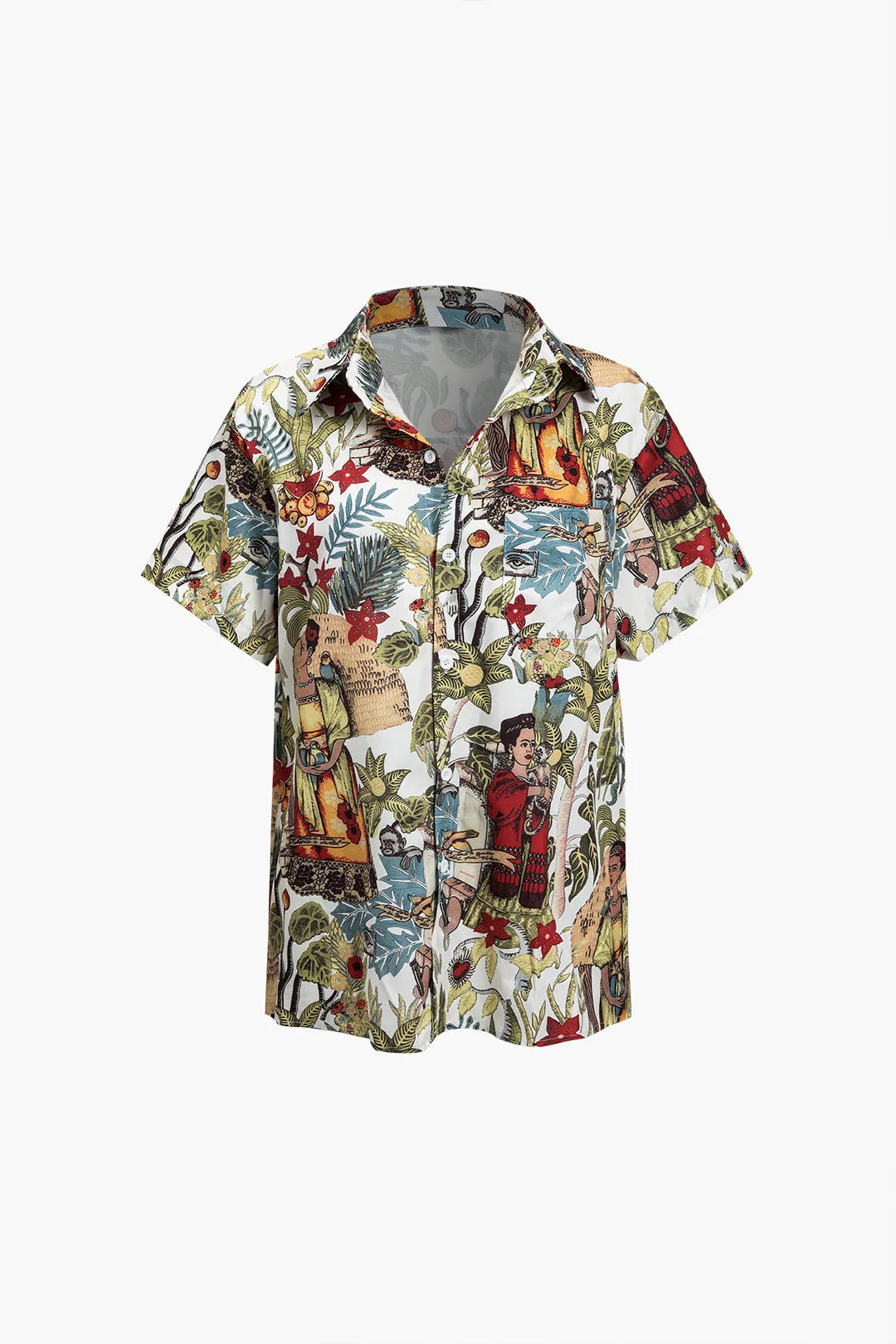 Fauna - Casual Boho Chic Woman's Short Sleeve Shirt