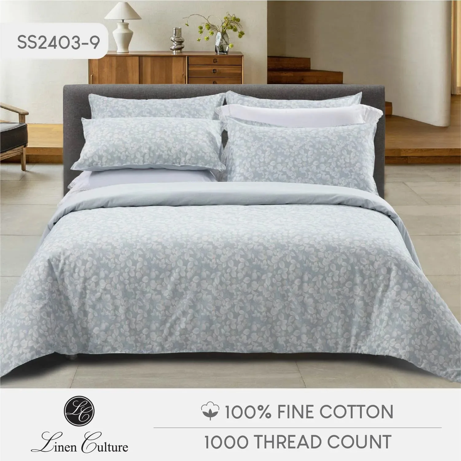 Fine Cotton Prints - White Leaf