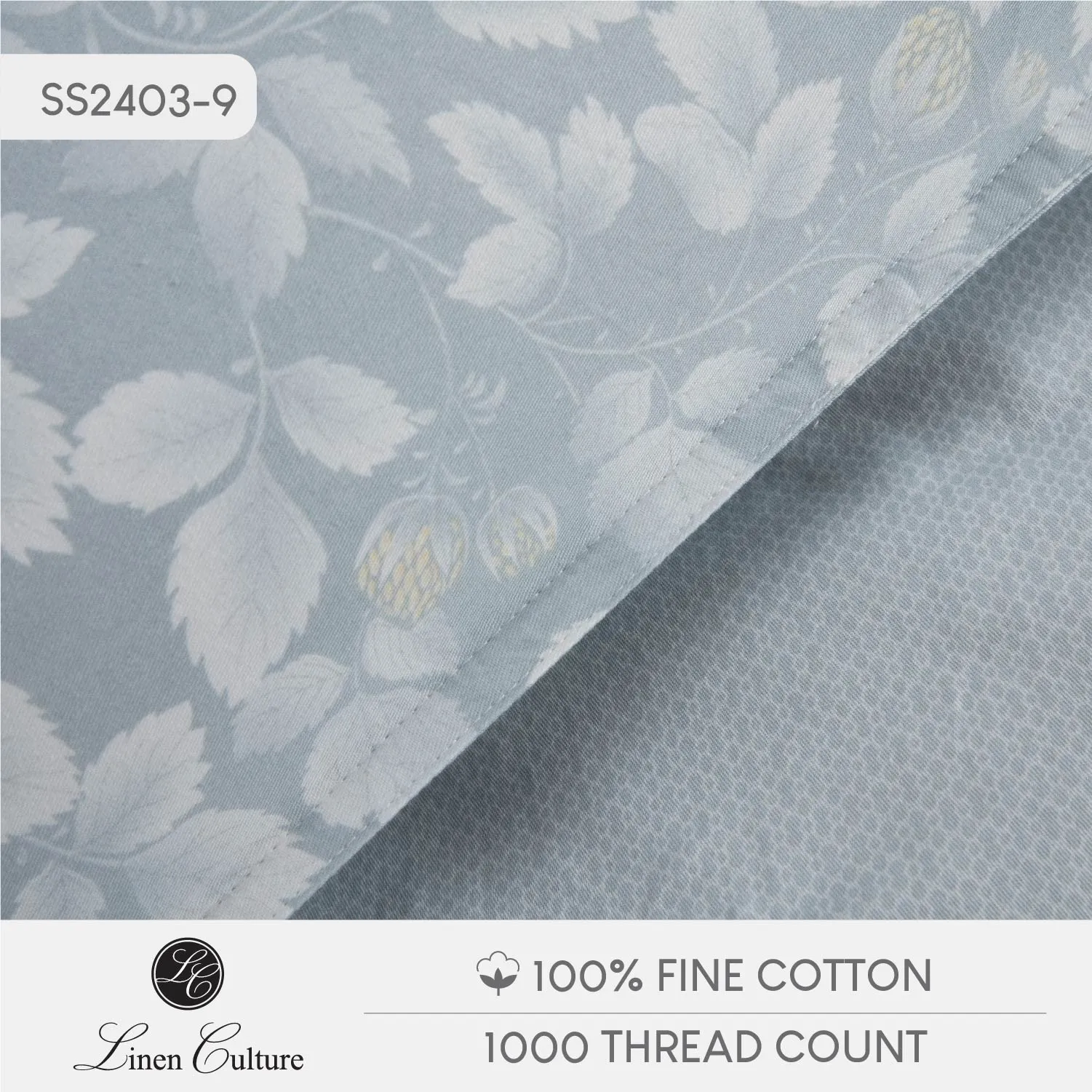 Fine Cotton Prints - White Leaf