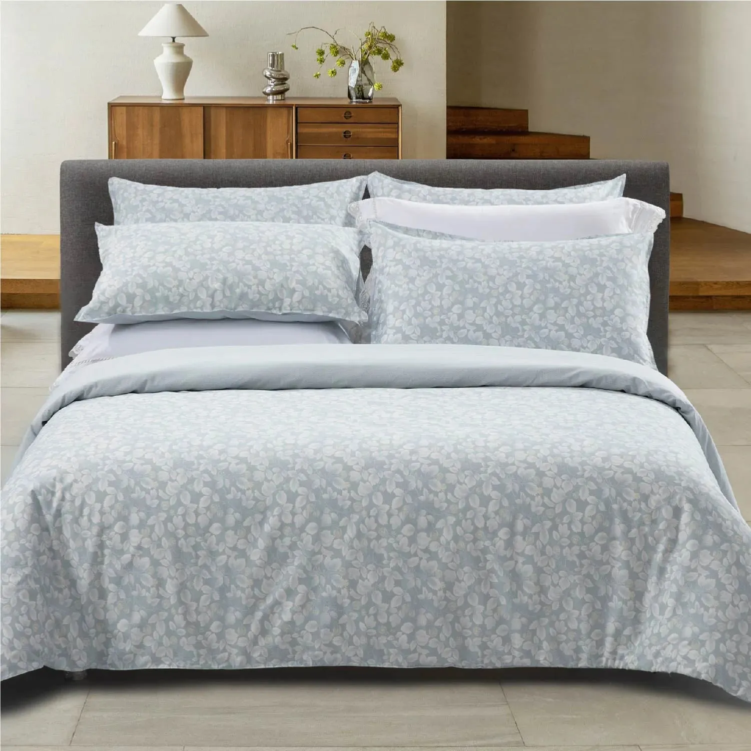 Fine Cotton Prints - White Leaf