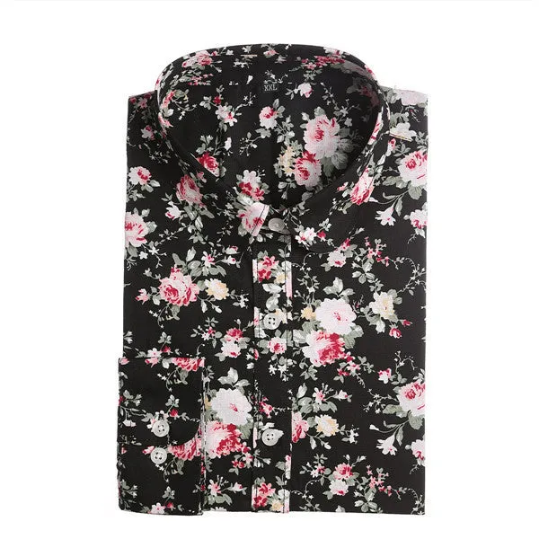 Floral Blouses Women Cotton Shirt Fashion Ladies Tops Female Plus Size Women Clothing Long Sleeve Blouse