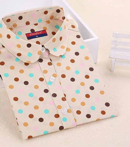 Floral Blouses Women Cotton Shirt Fashion Ladies Tops Female Plus Size Women Clothing Long Sleeve Blouse