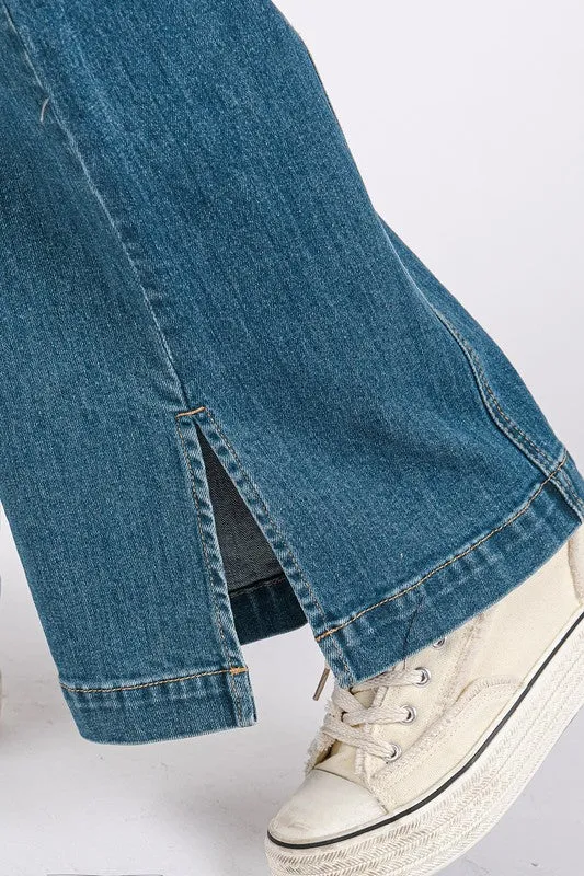 Foxlight Seam Wide Leg Jeans – Medium Wash Denim by Mittoshop