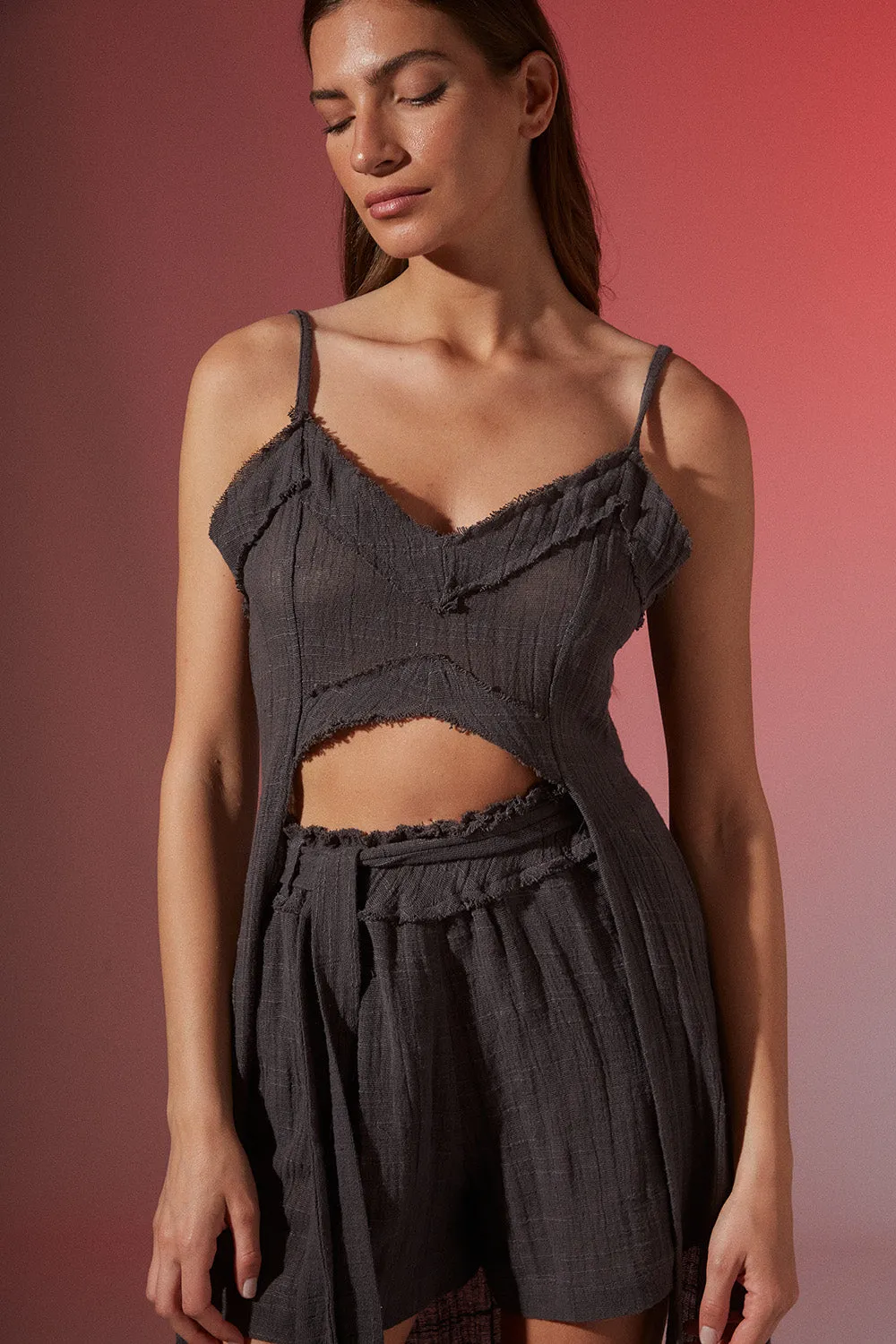 GAUZE ASYMMETRIC TOP