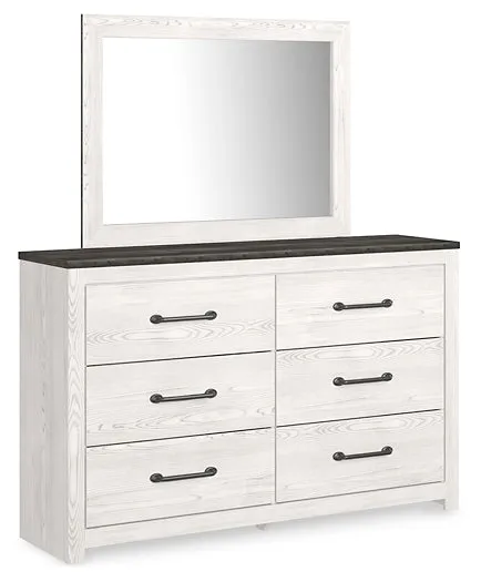 Gerridan King Panel Bed with Mirrored Dresser and Chest