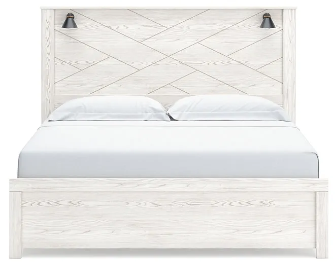 Gerridan King Panel Bed with Mirrored Dresser and Chest