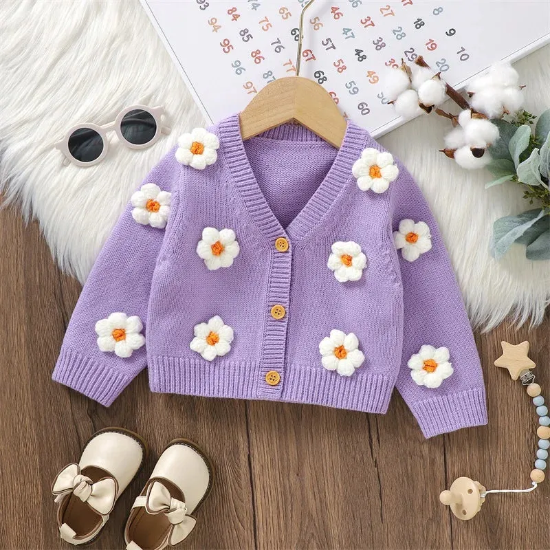 Girls' Knitted Sweater for Autumn-Winter
