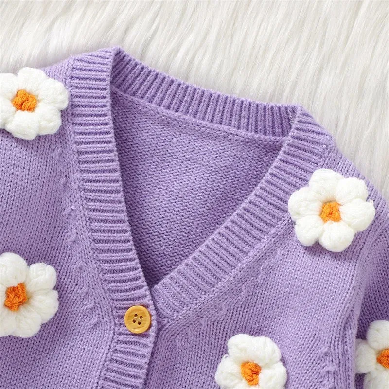 Girls' Knitted Sweater for Autumn-Winter