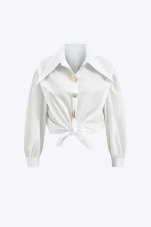 Giselle - Sleek and Timeless Woman's Long Sleeve Shirt