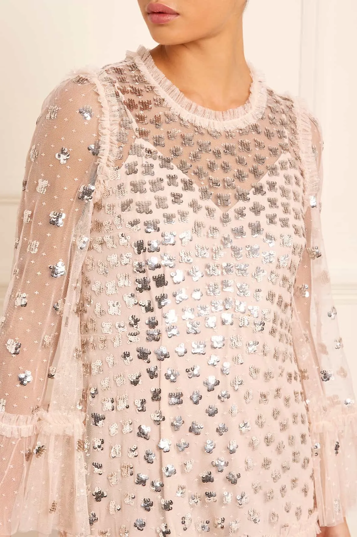 Glisten Tiered Ankle Gown