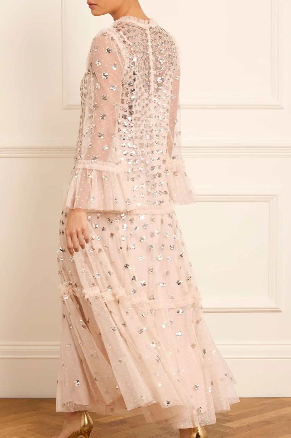 Glisten Tiered Ankle Gown