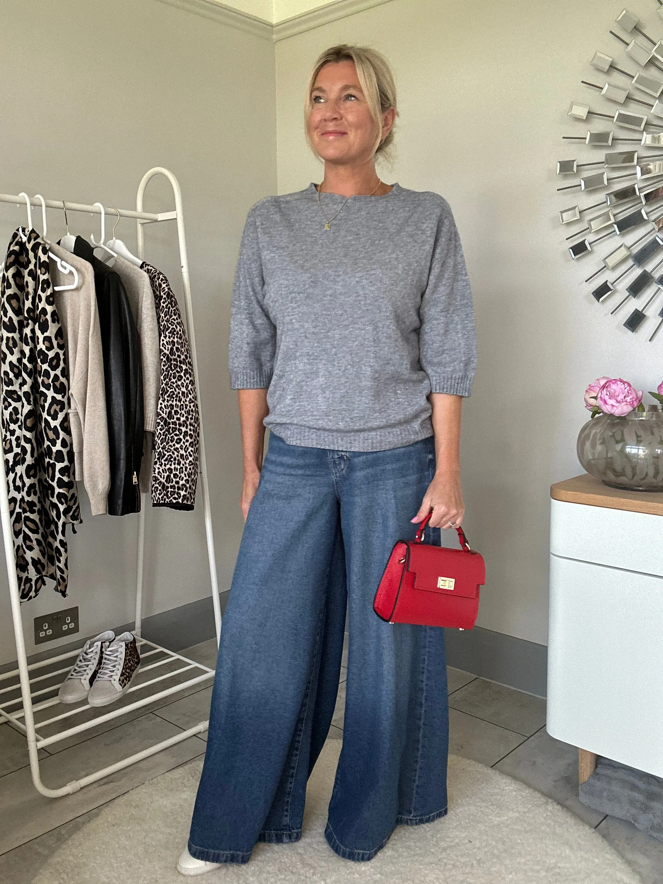 Grey Half Sleeve Jumper