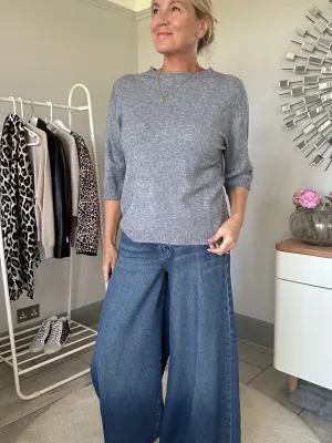Grey Half Sleeve Jumper