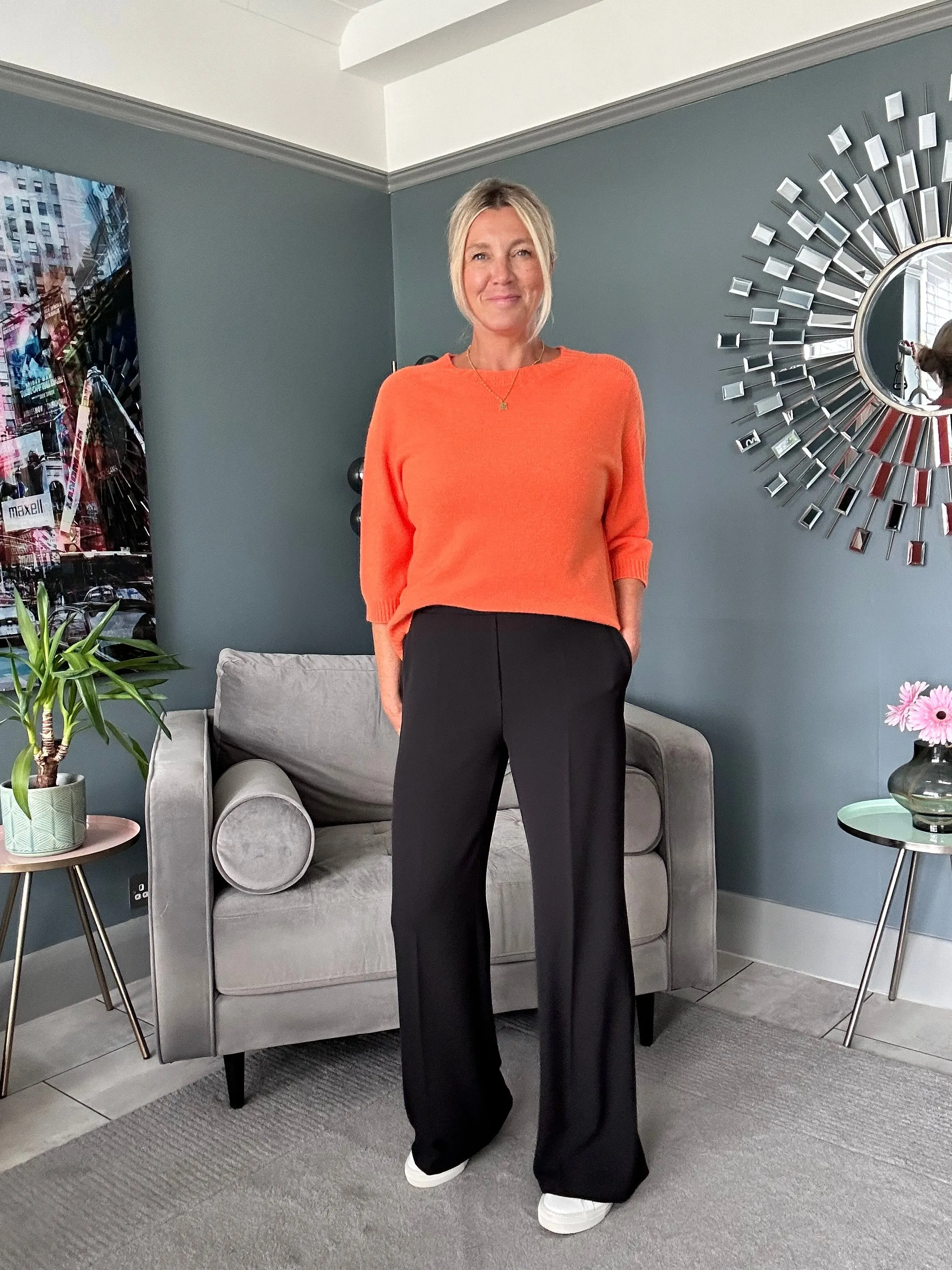 Grey Half Sleeve Jumper
