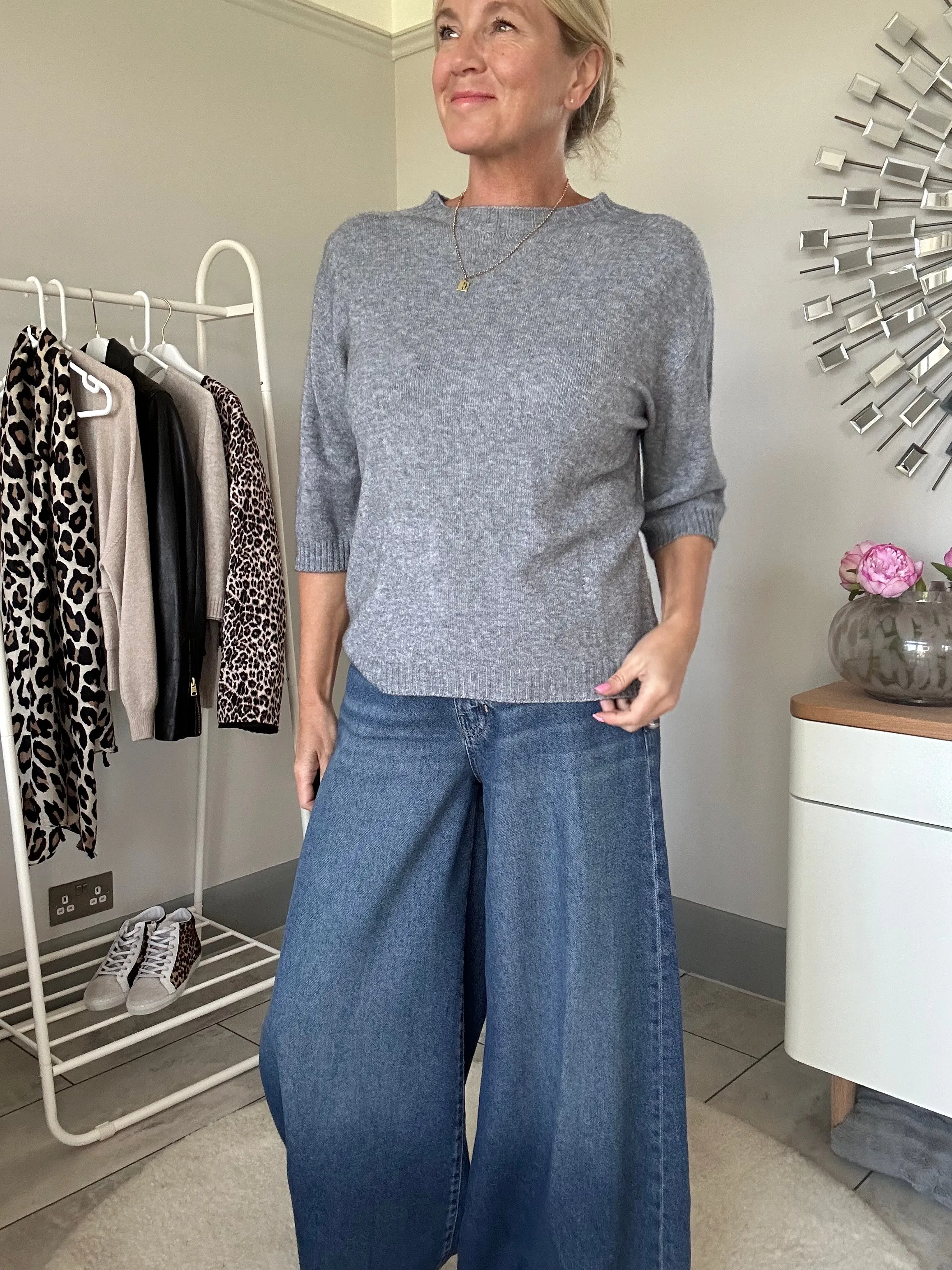 Grey Half Sleeve Jumper