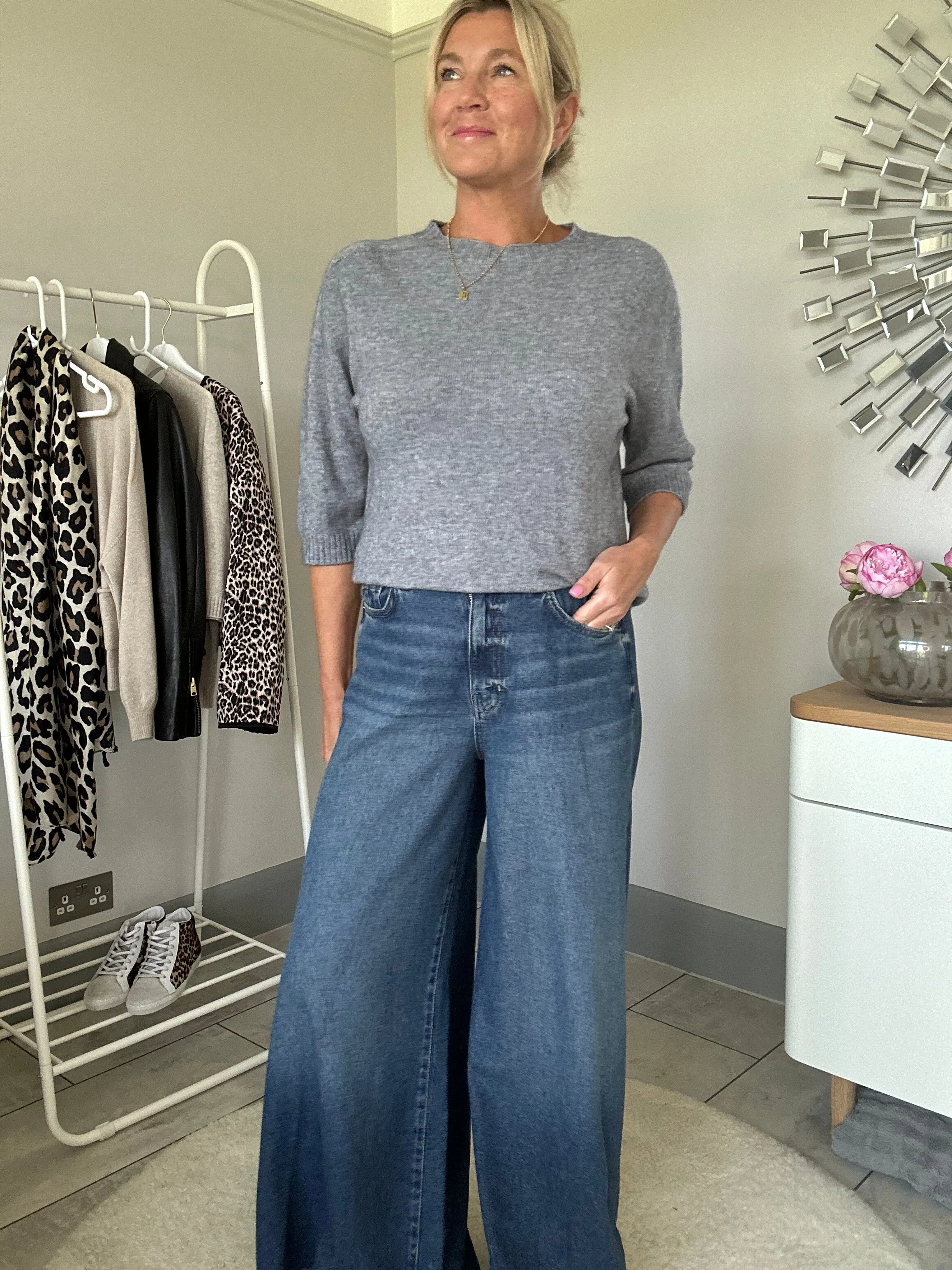 Grey Half Sleeve Jumper