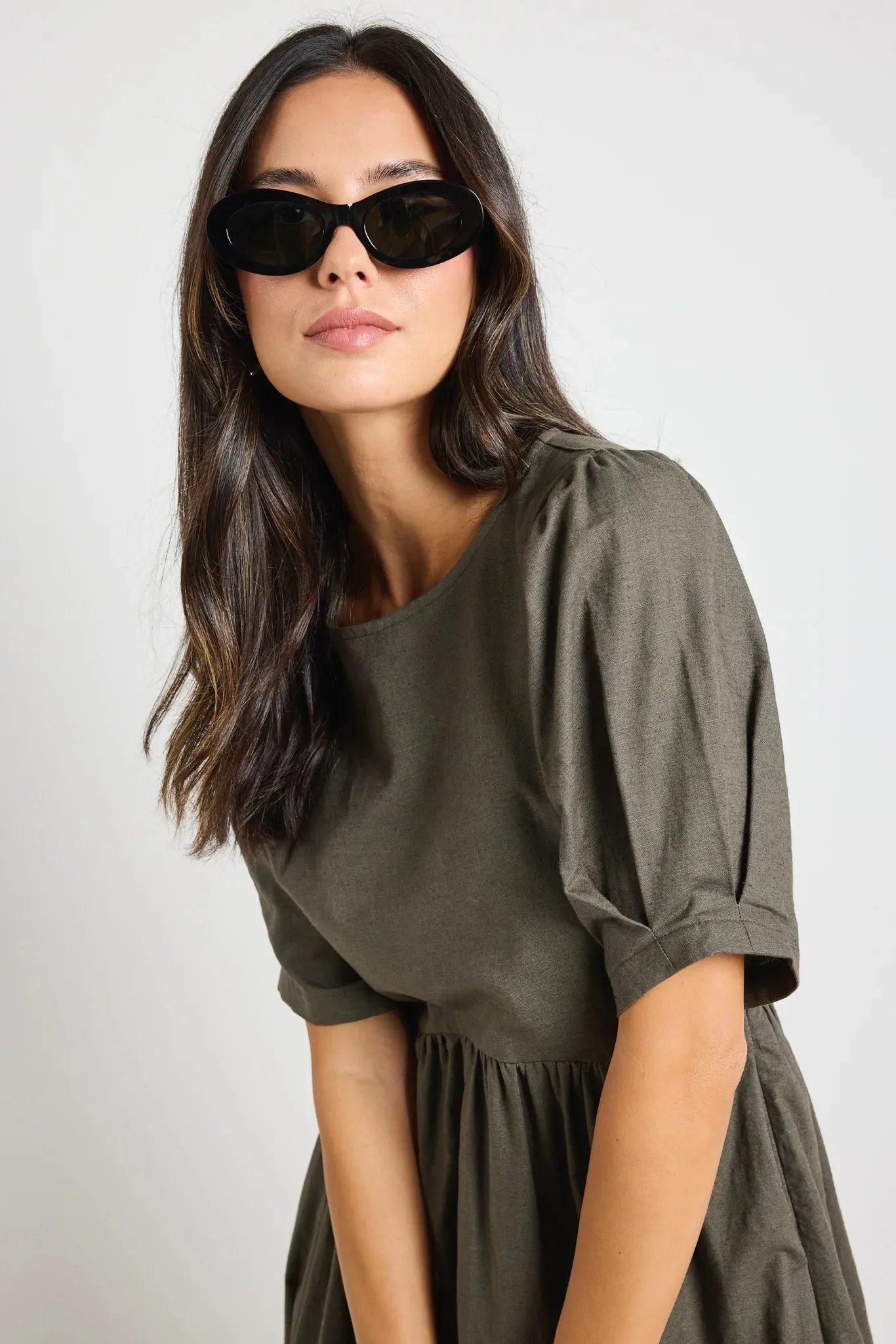 Hemisphere Relaxed Midi Dress Khaki