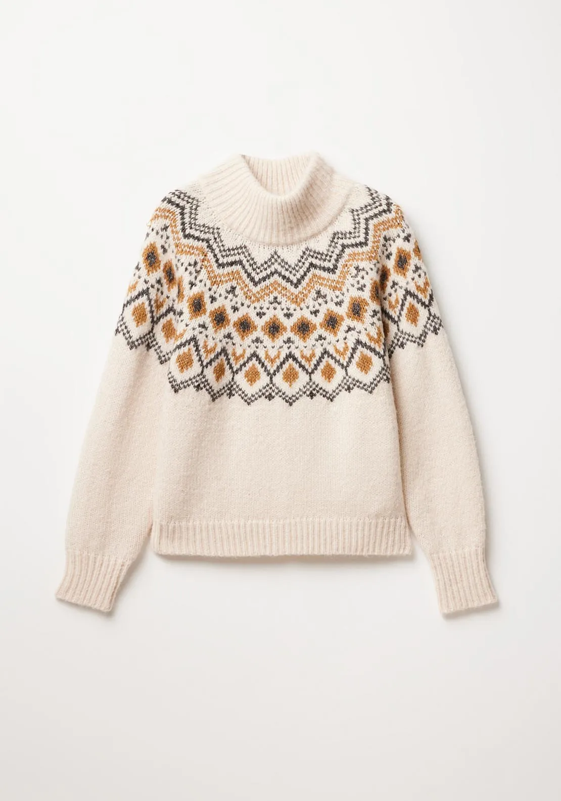 High-neck Alpine sweater - Ecru