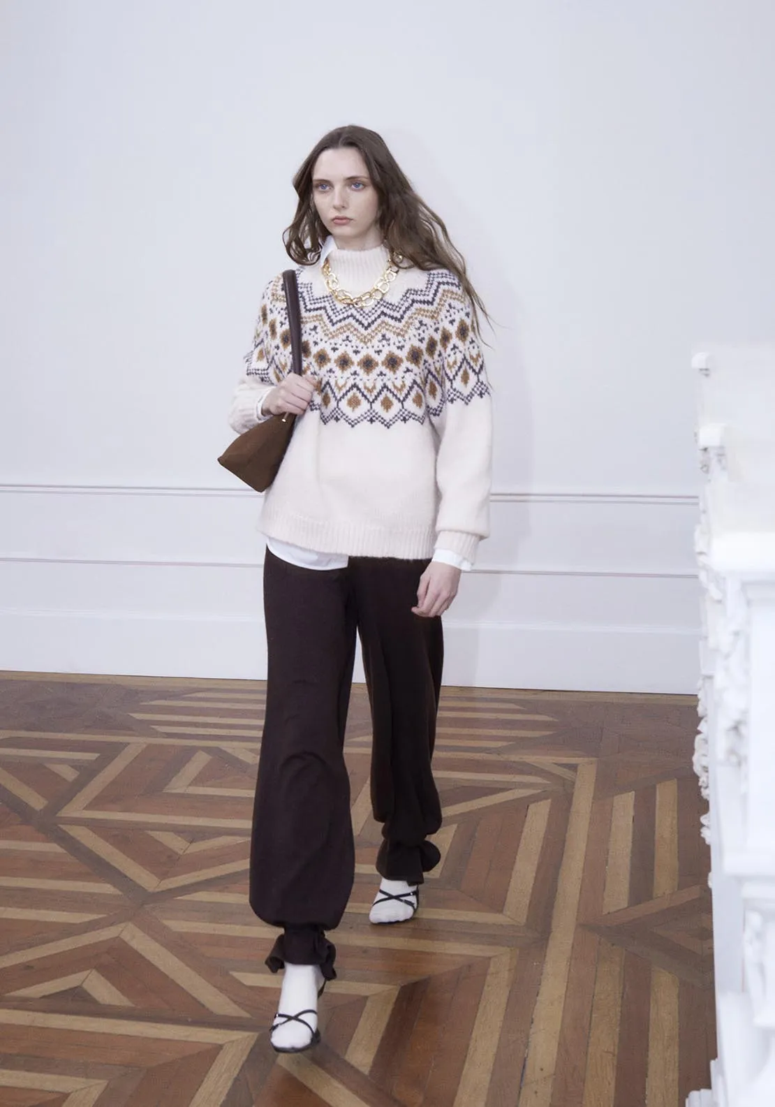 High-neck Alpine sweater - Ecru