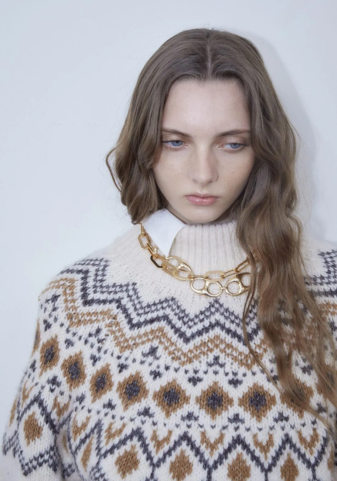 High-neck Alpine sweater - Ecru