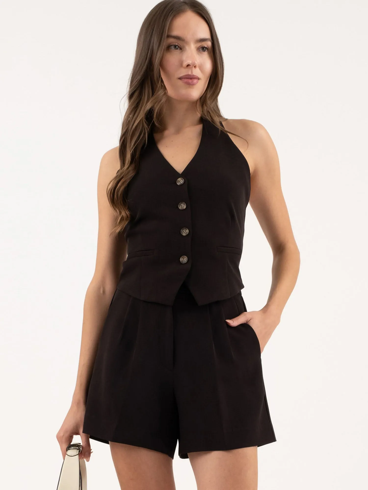 High Waisted Pleated Shorts