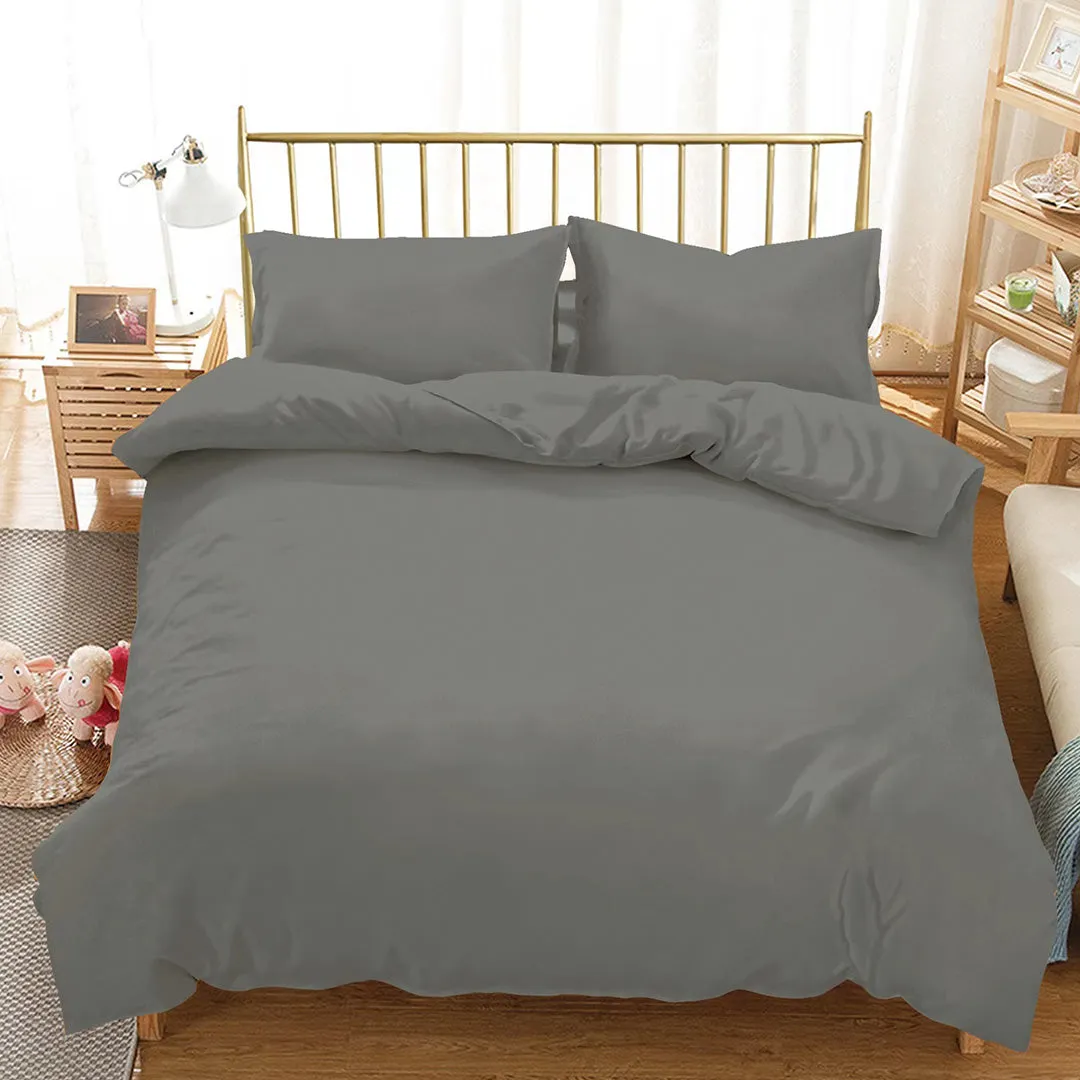 Hillcrest Comfy Lux Solid 988TC Fitted Sheet Set – Charcoal