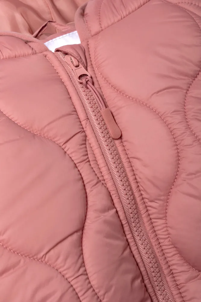 Hooded Puffer Jacket Pink