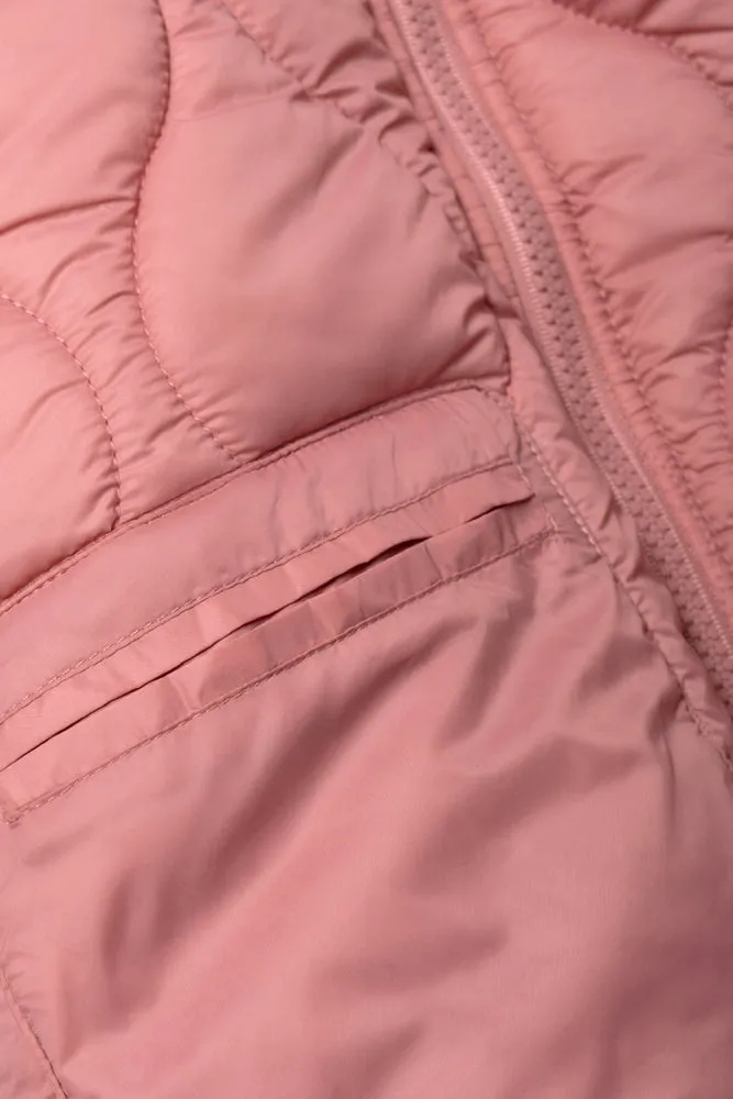 Hooded Puffer Jacket Pink