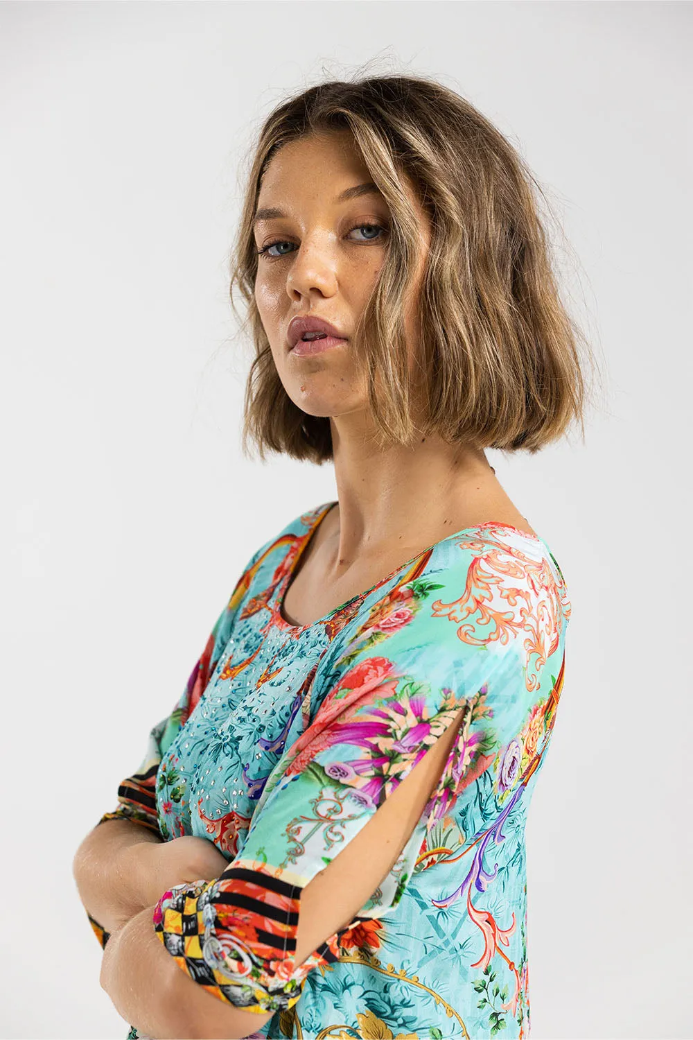 Inoa Slit Sleeve Dress Palermo I22s13