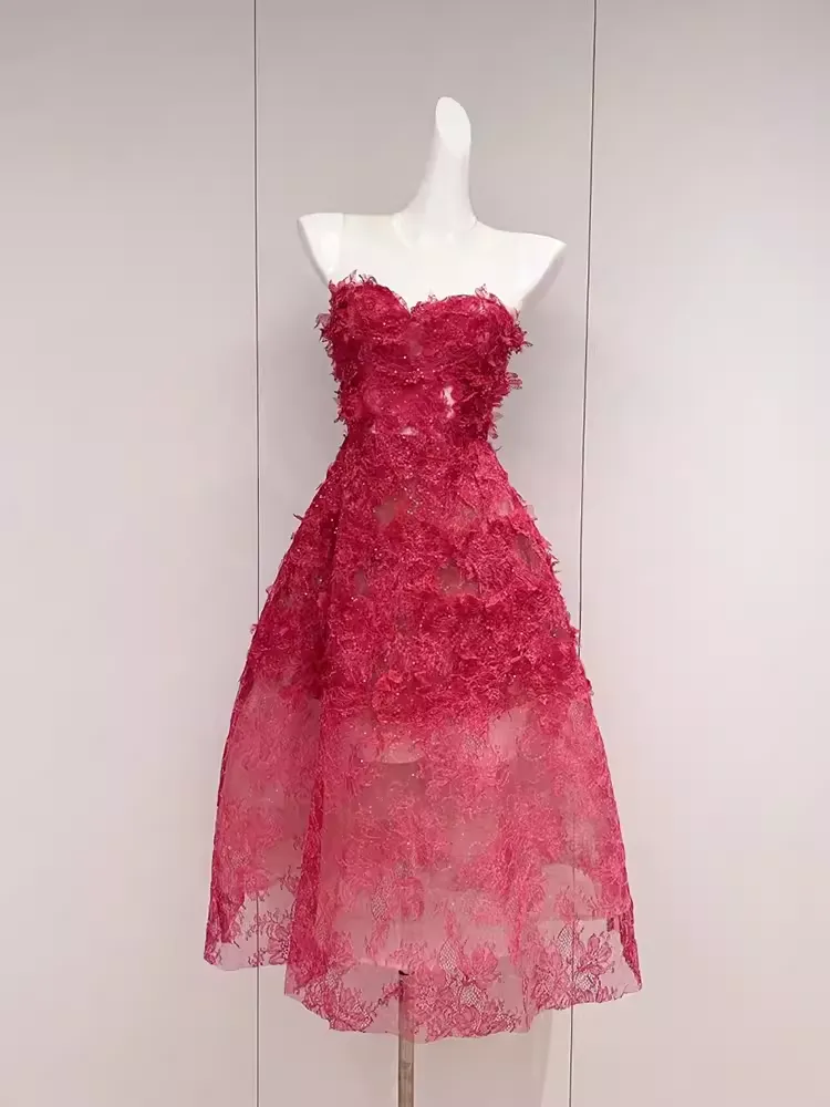 JazzHer Simple A line Pink Birthday Dress Lace Homecoming Dresses (PRE-ORDER)