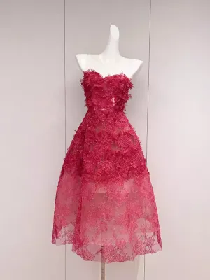 JazzHer Simple A line Pink Birthday Dress Lace Homecoming Dresses (PRE-ORDER)