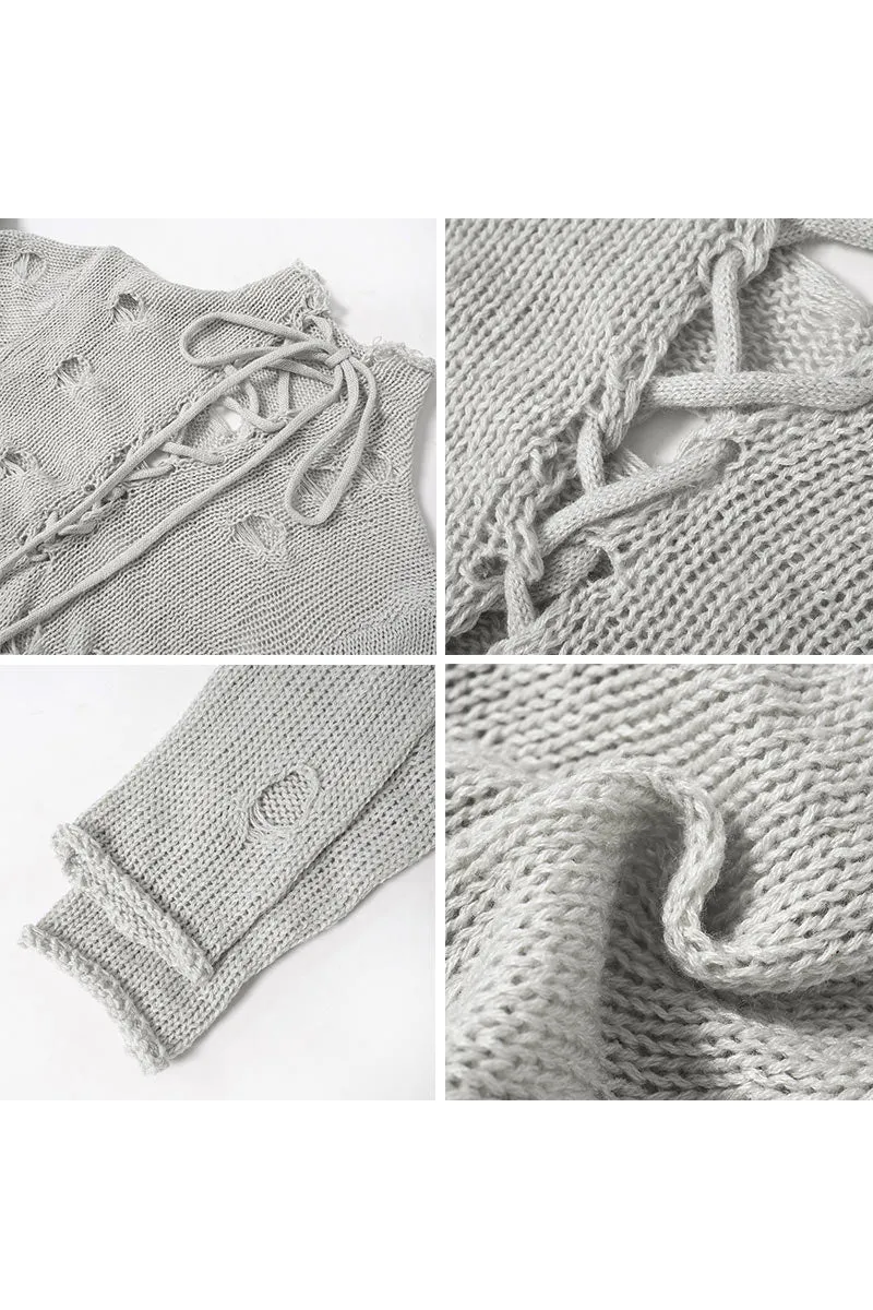 JH0210 Ripped Knitted Jumpsuits