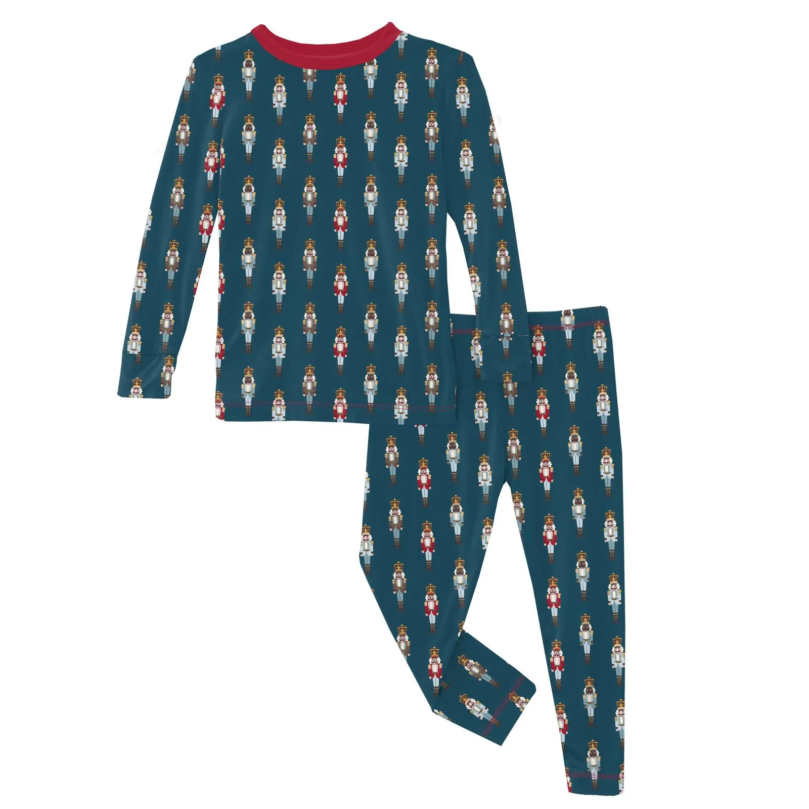 Kickee Pants Peacock Nutcrackers Print Long Sleeve Pajama Set