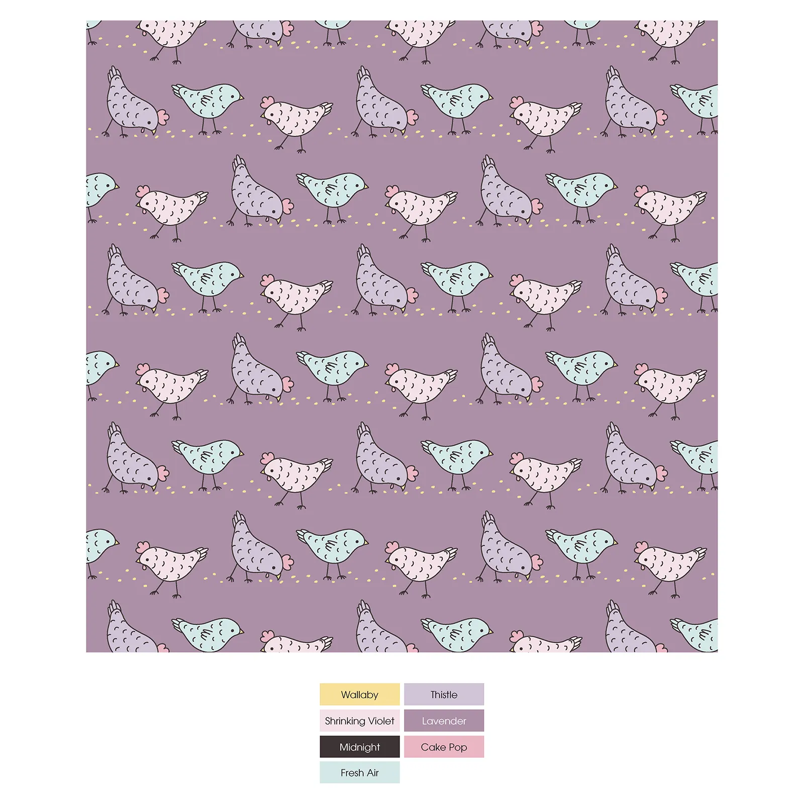 Kickee Pants Short Sleeve Pajama Set Graphic Tee - Lavender Chickens