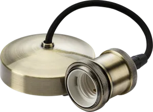 Knightsbridge 8271AB 6" E27 Vintage Pendant Set - Antique Brass