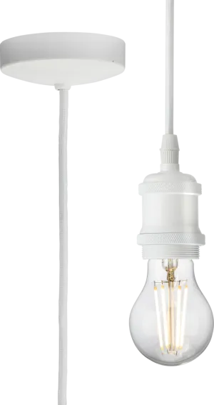 Knightsbridge 8271LMW 1.8m E27 Vintage Pendant Set - Matt White