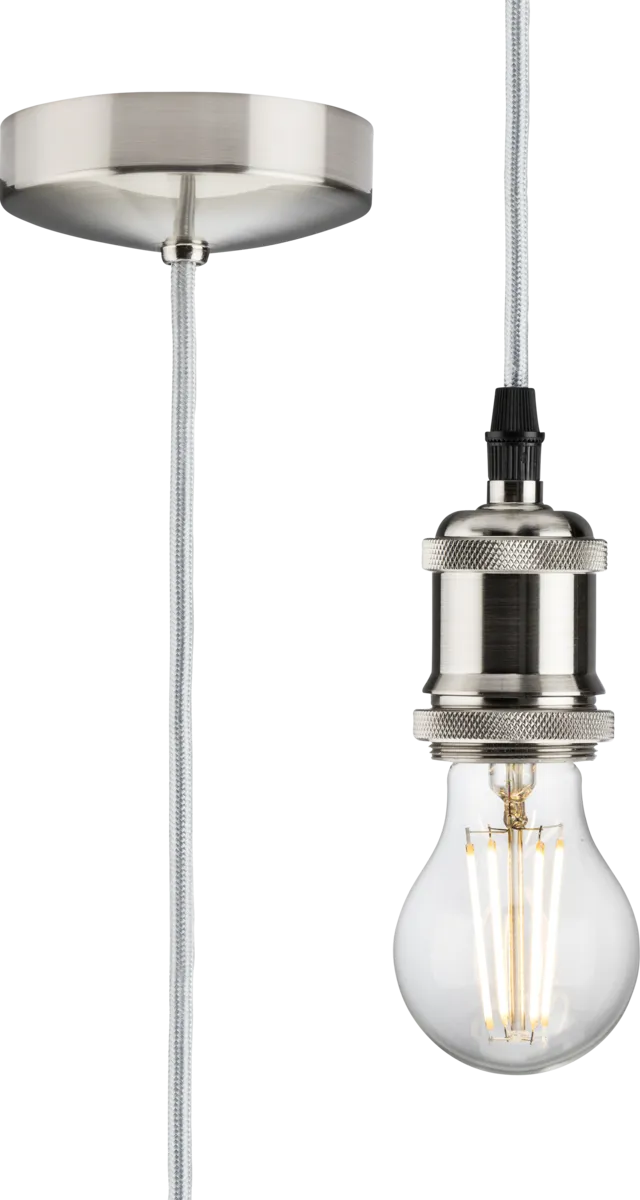 Knightsbridge 8271LPC 1.8m E27 Vintage Pendant Set - Polished Chrome