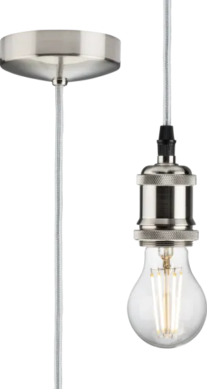 Knightsbridge 8271LPC 1.8m E27 Vintage Pendant Set - Polished Chrome