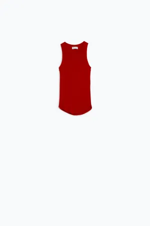 Knitted sleeveless Top in red