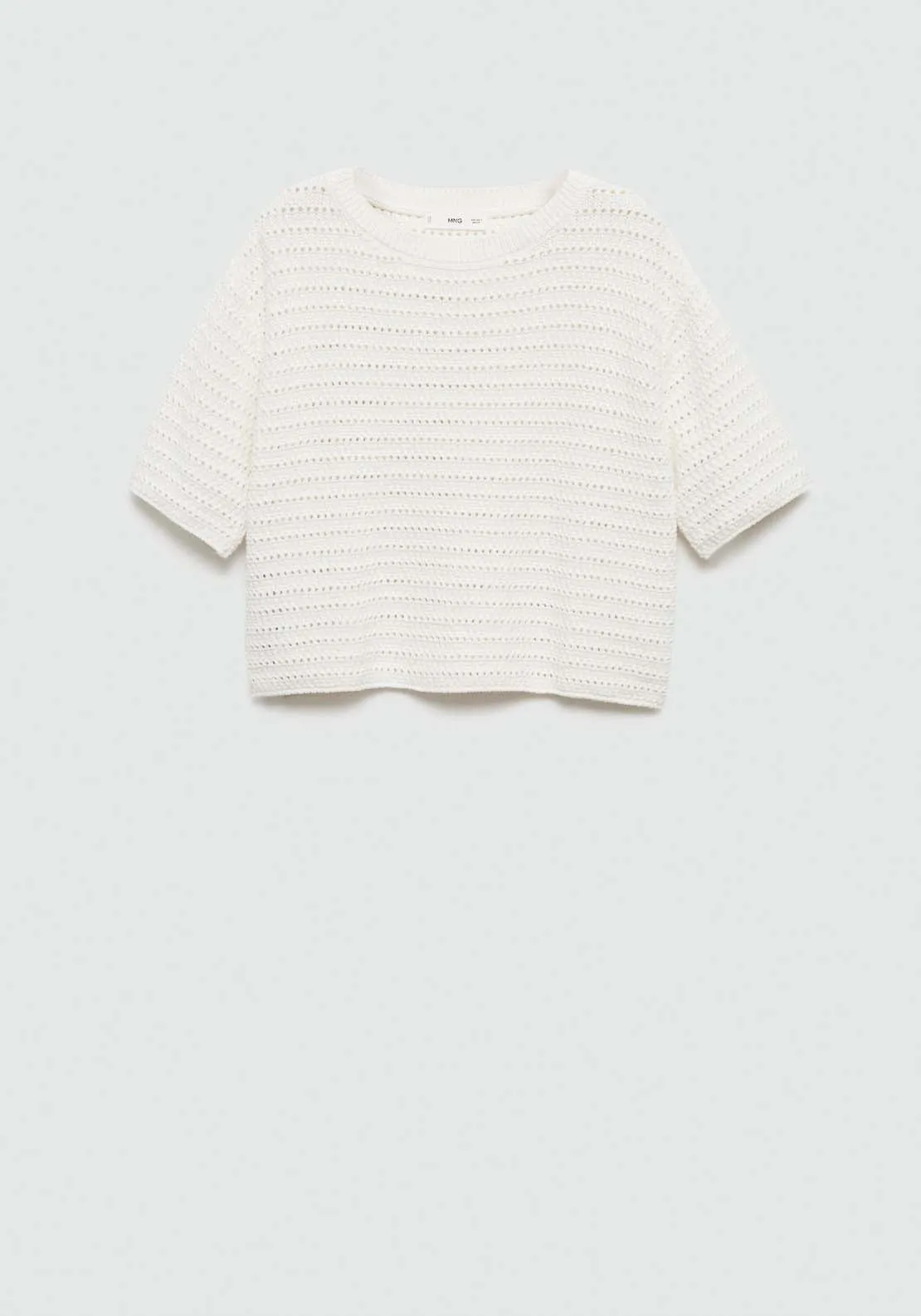 Knitted sweater with openwork details
