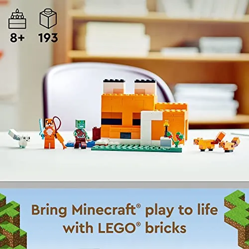 LEGO Minecraft The Fox Lodge 21178 Building Toy Set for Kids, Boys, and Girls Ages 8  (193 Pieces)