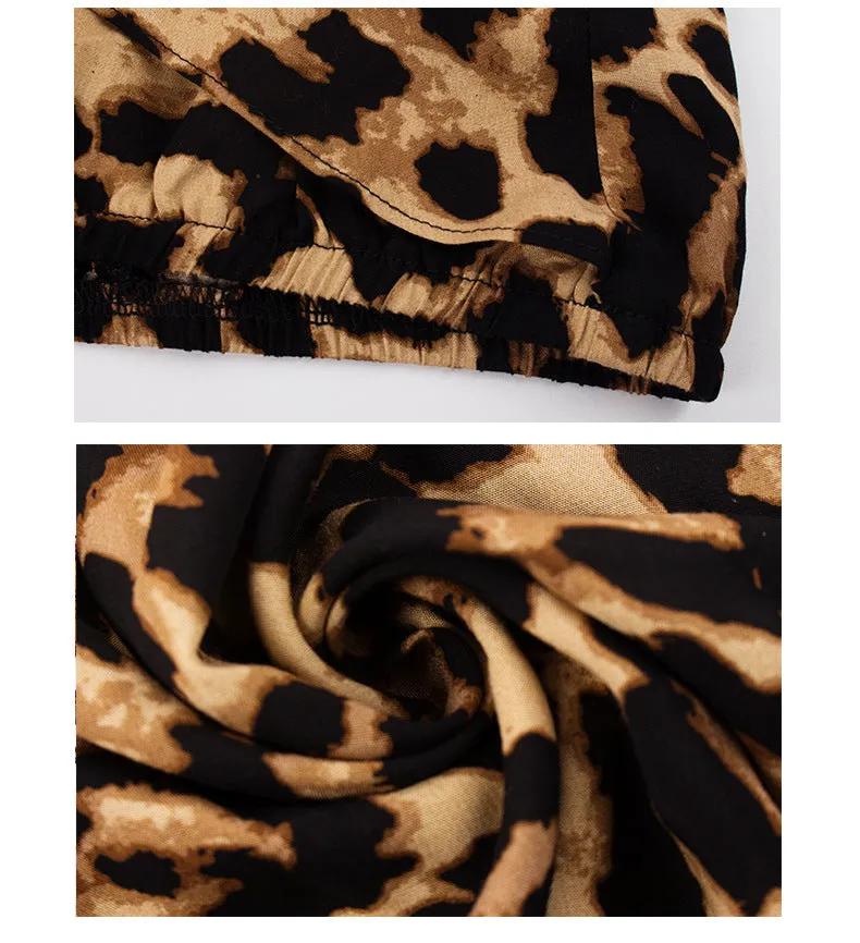 Leopard Large Size Women's Shirt Autumn and Winter Long-sleeved Shirt Top