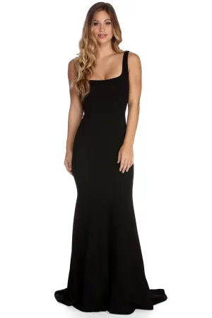 Leyla Formal Stylish Crepe Mermaid Dress