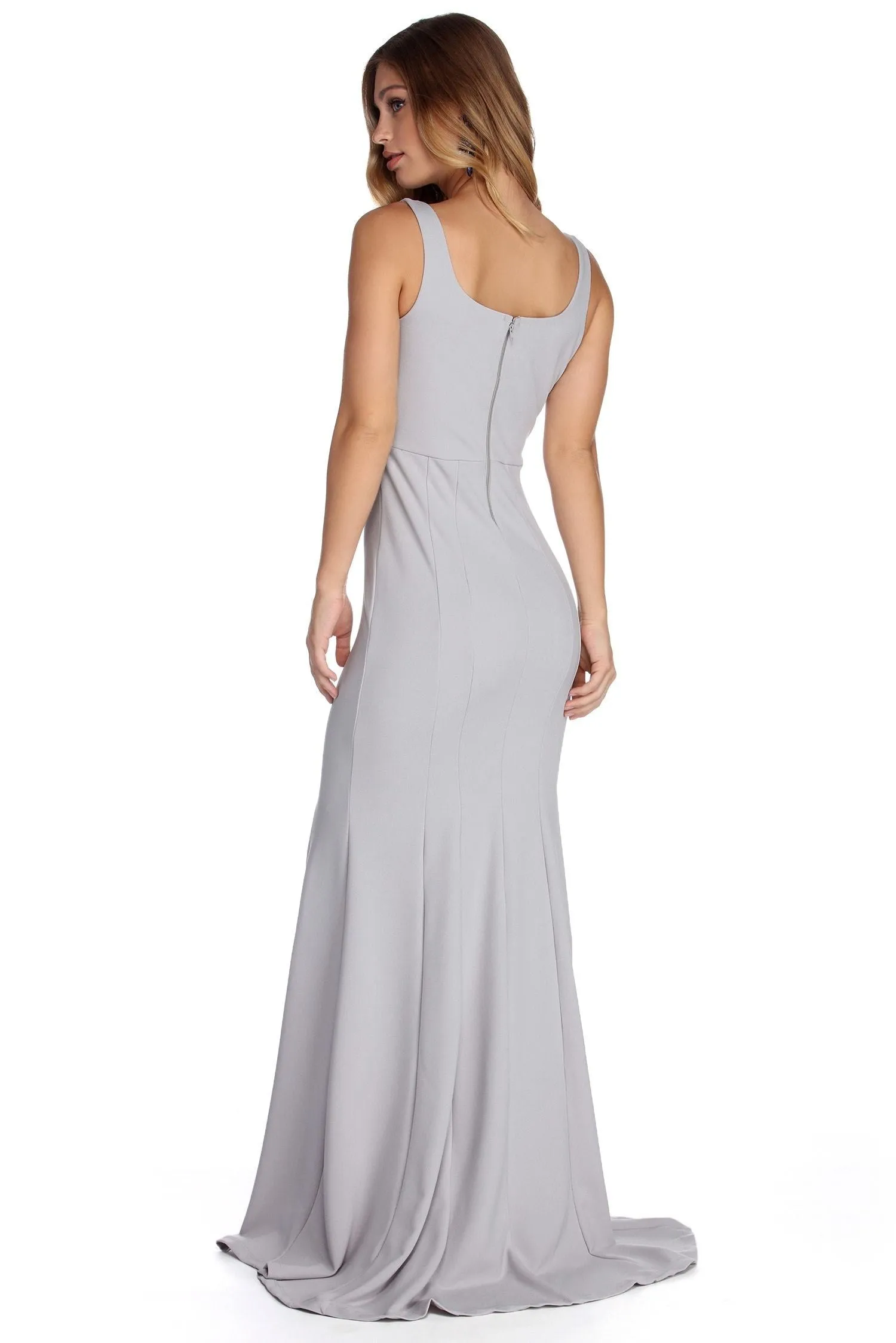 Leyla Formal Stylish Crepe Mermaid Dress