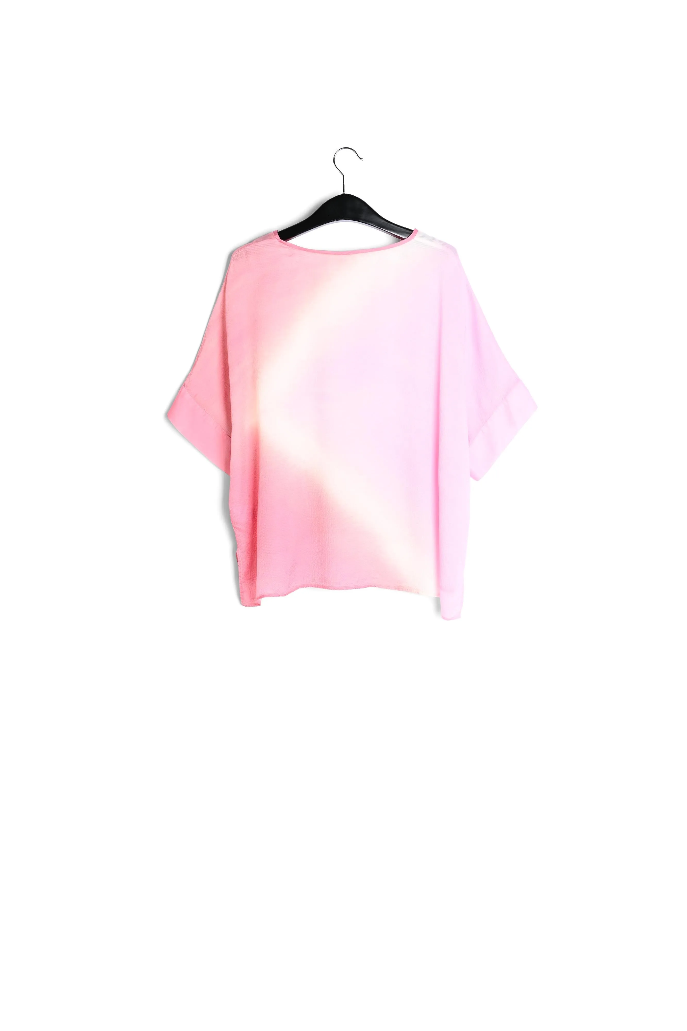 Light pink boxy tie-dye print top