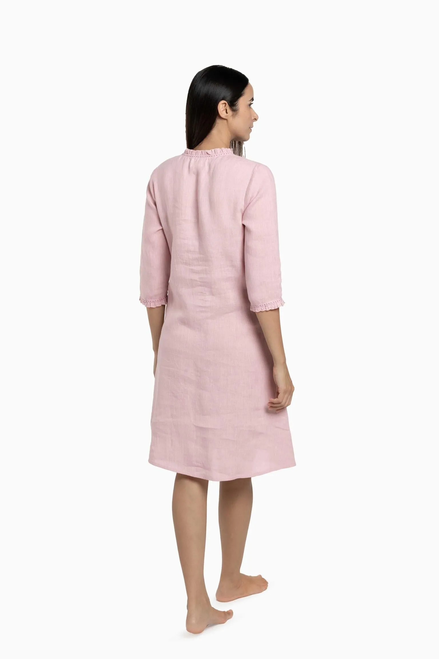 Linen Amber A-Line Dress-Muted Mocha