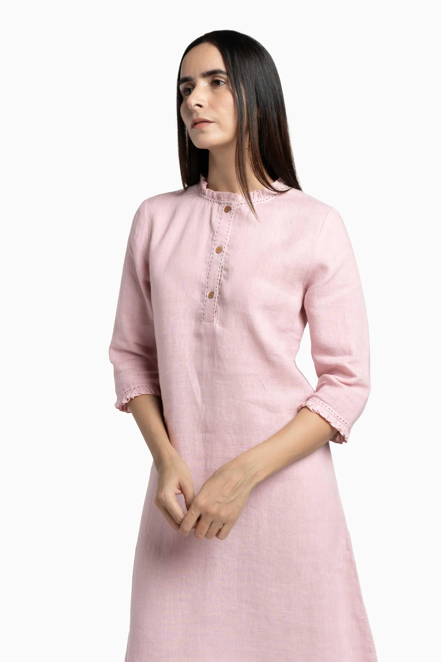 Linen Amber A-Line Dress-Muted Mocha