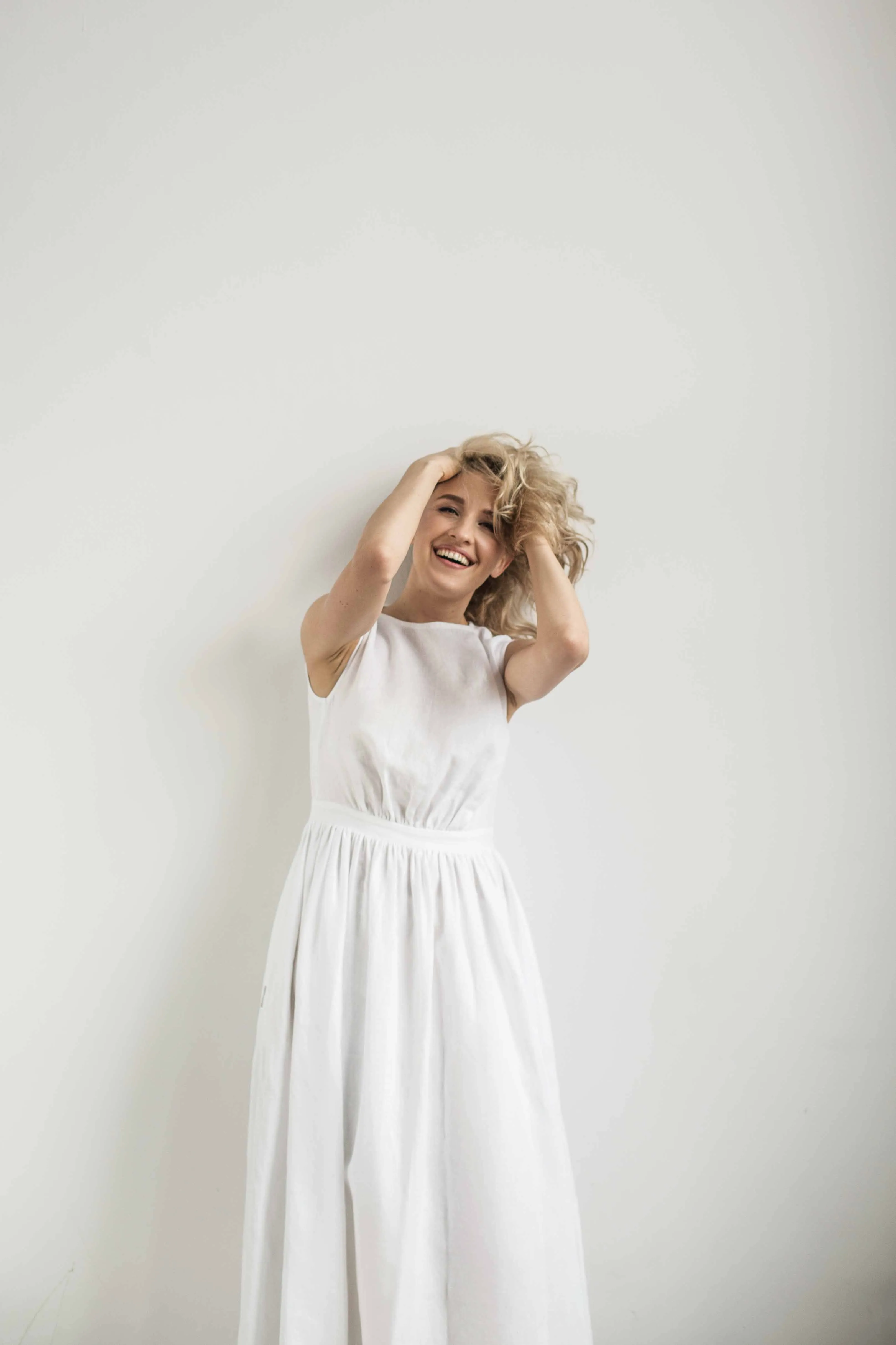 Linen Grecian Wedding Dress