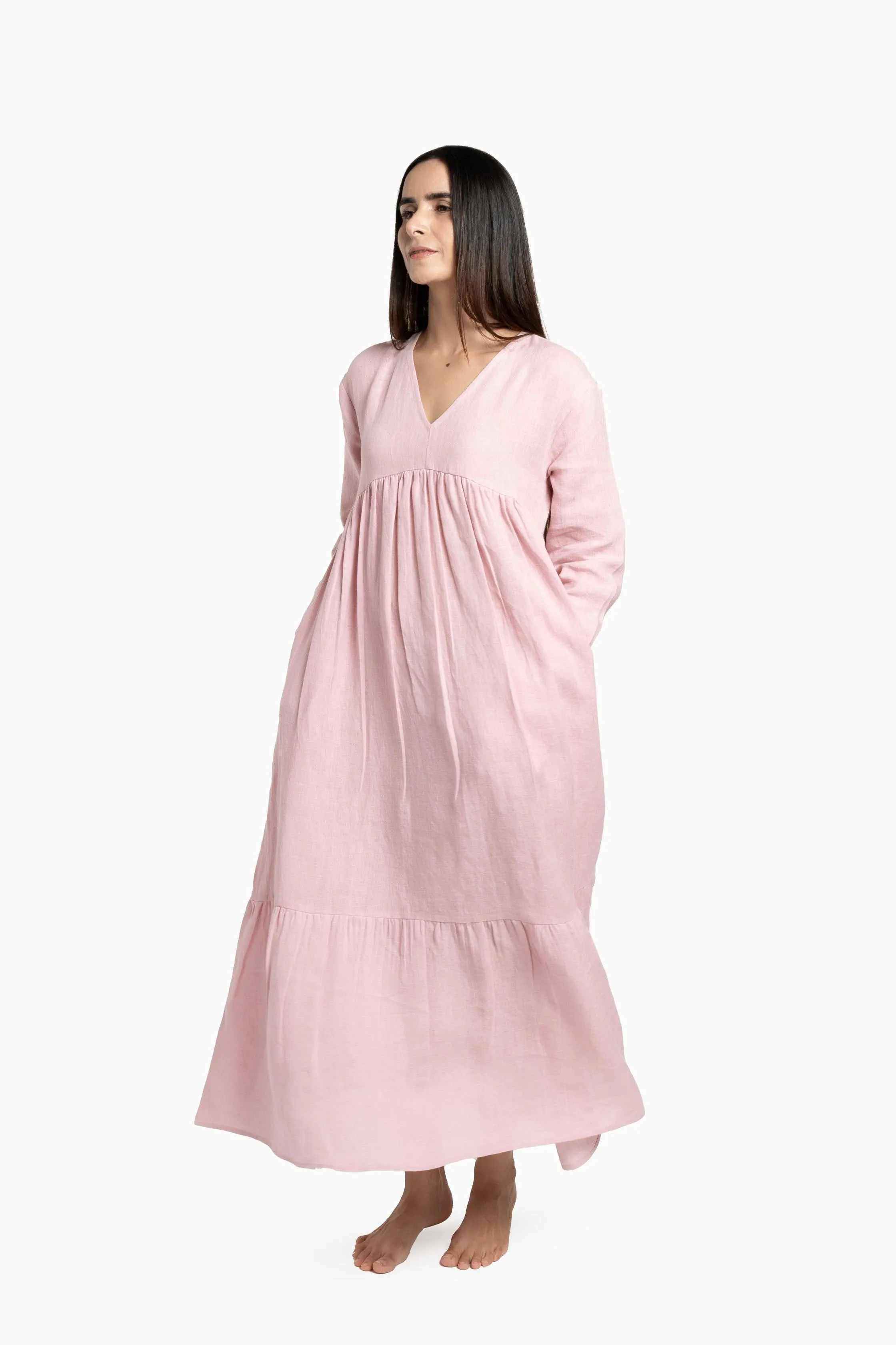 Linen Harbor Maxi Dress-Misty Lilac