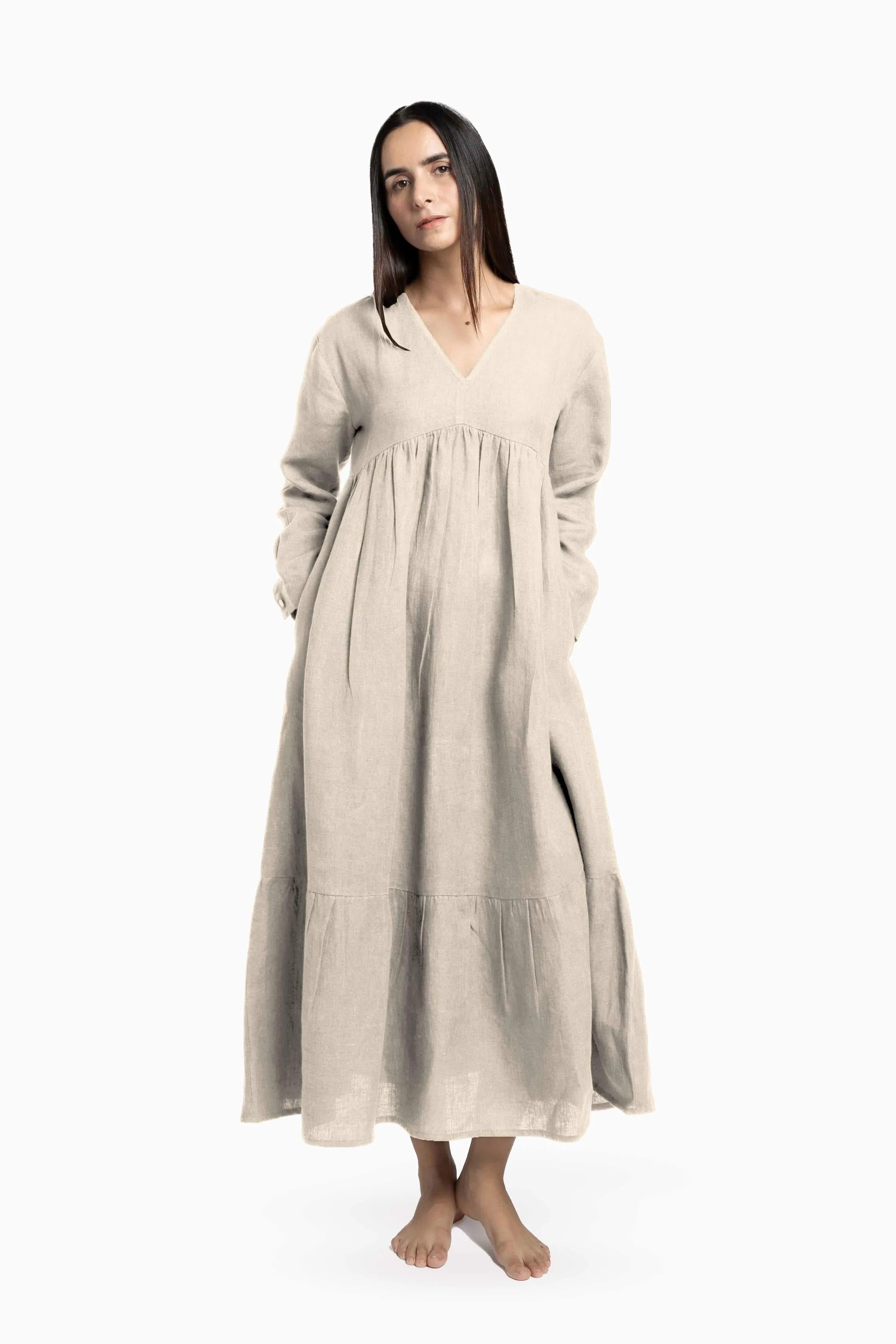 Linen Harbor Maxi Dress-Misty Lilac